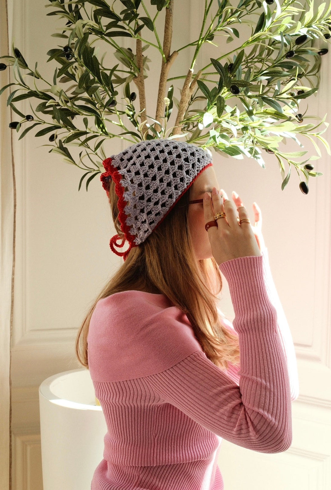 bandana crochet palomita 