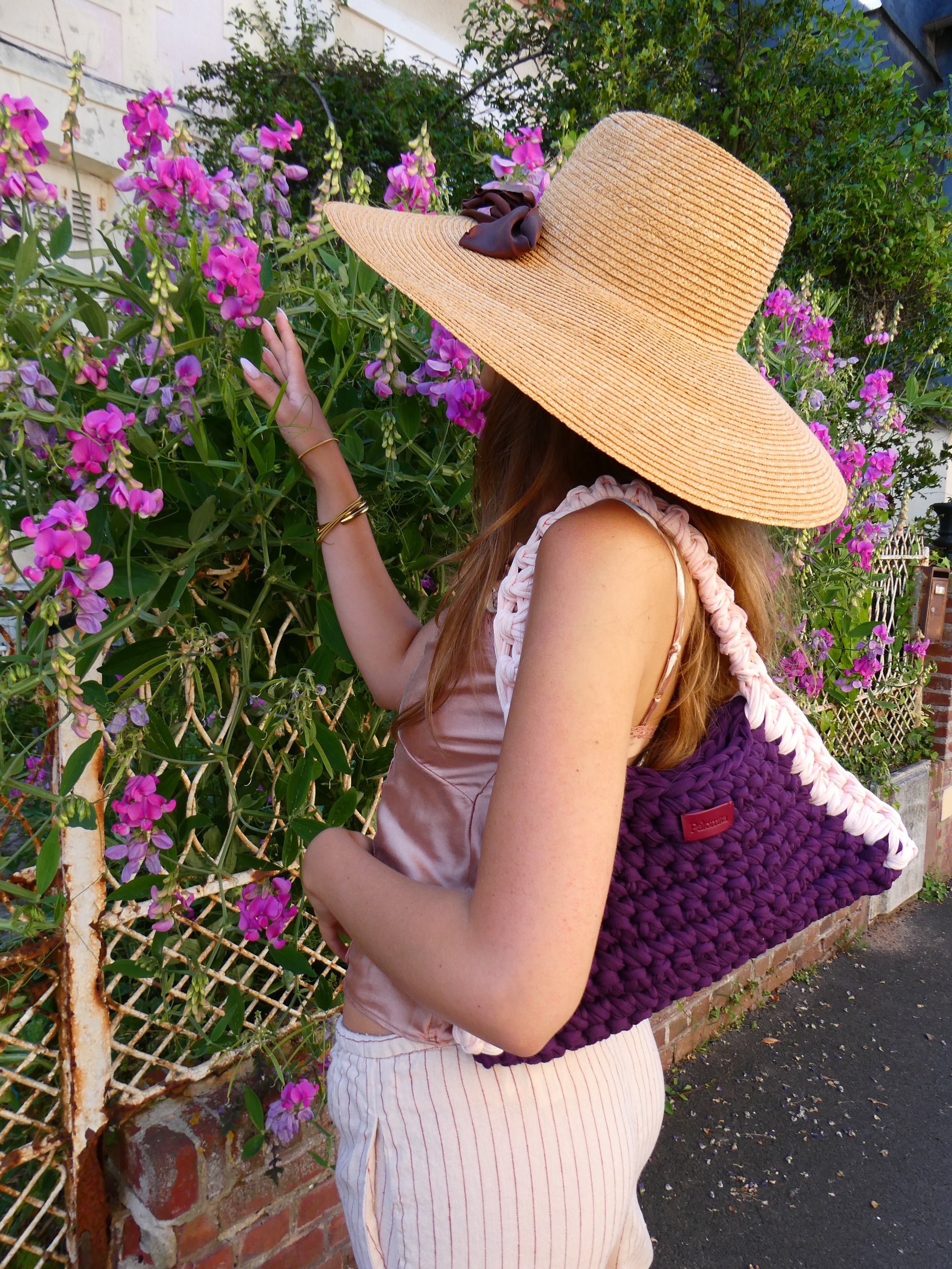 Sac en crochet grand format Palomita Gaïa fait main recyclé