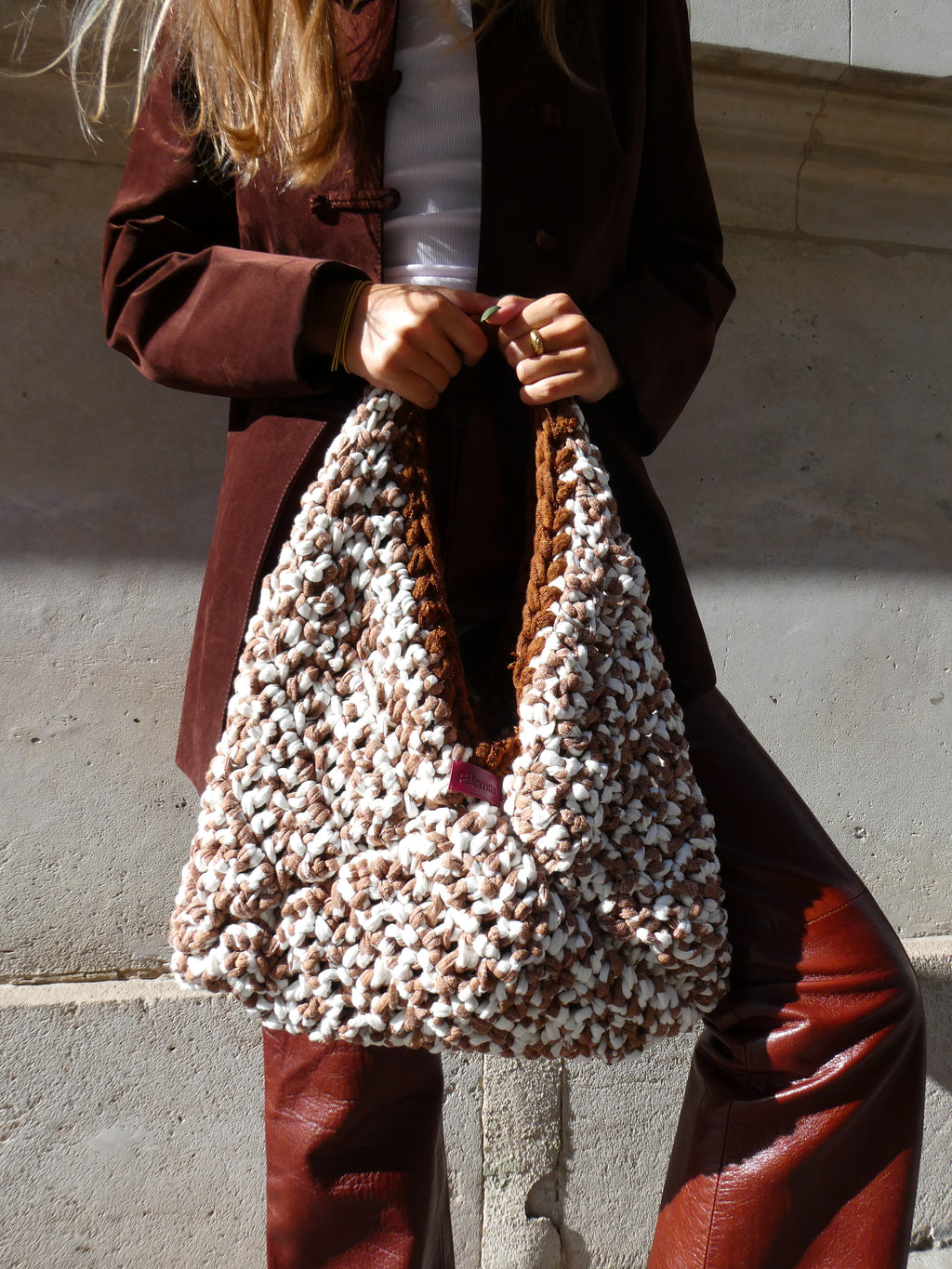 Maxi Georges Cappuccino - sac en crochet