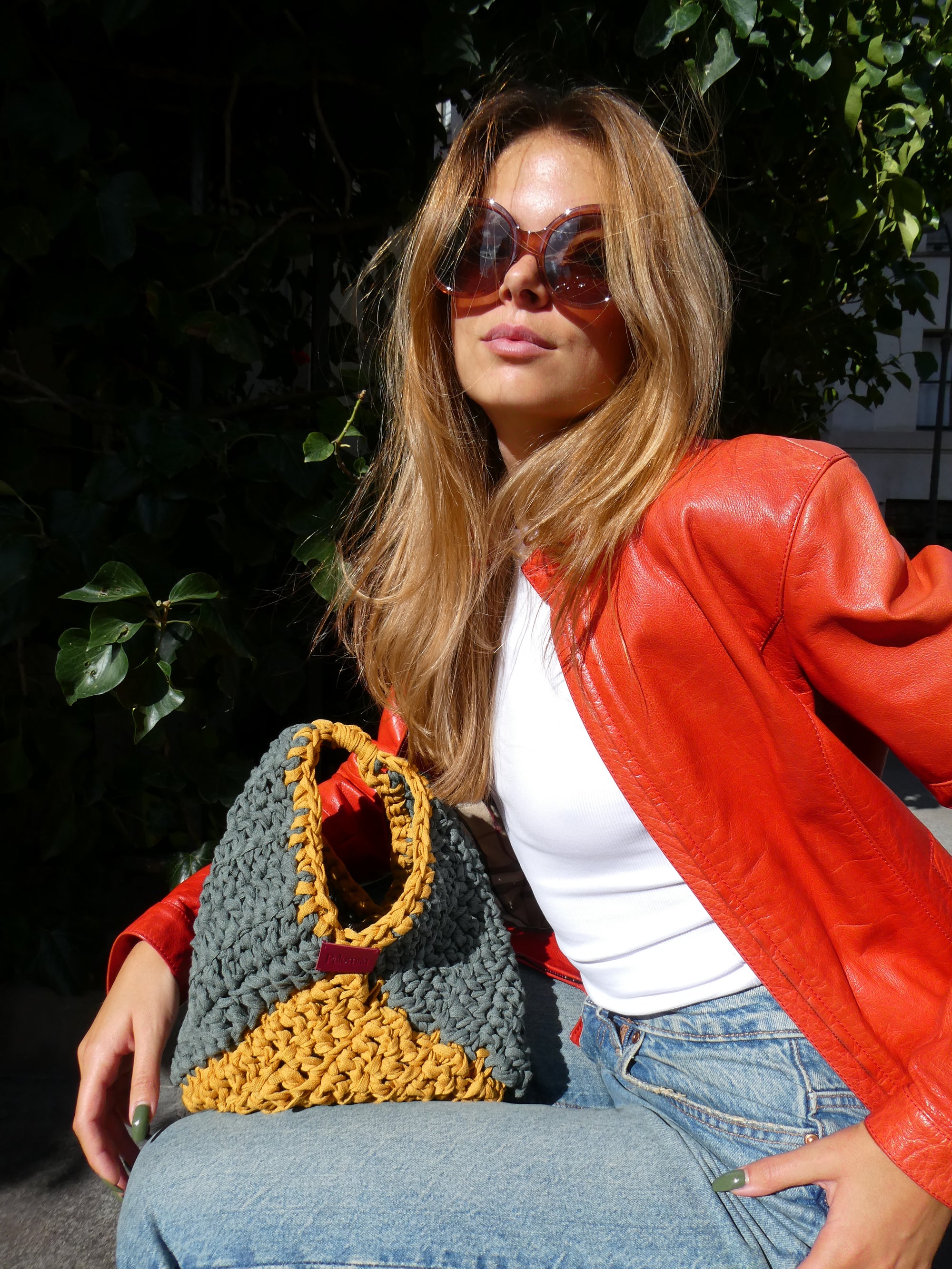 Mini Georges Olive - sac en crochet