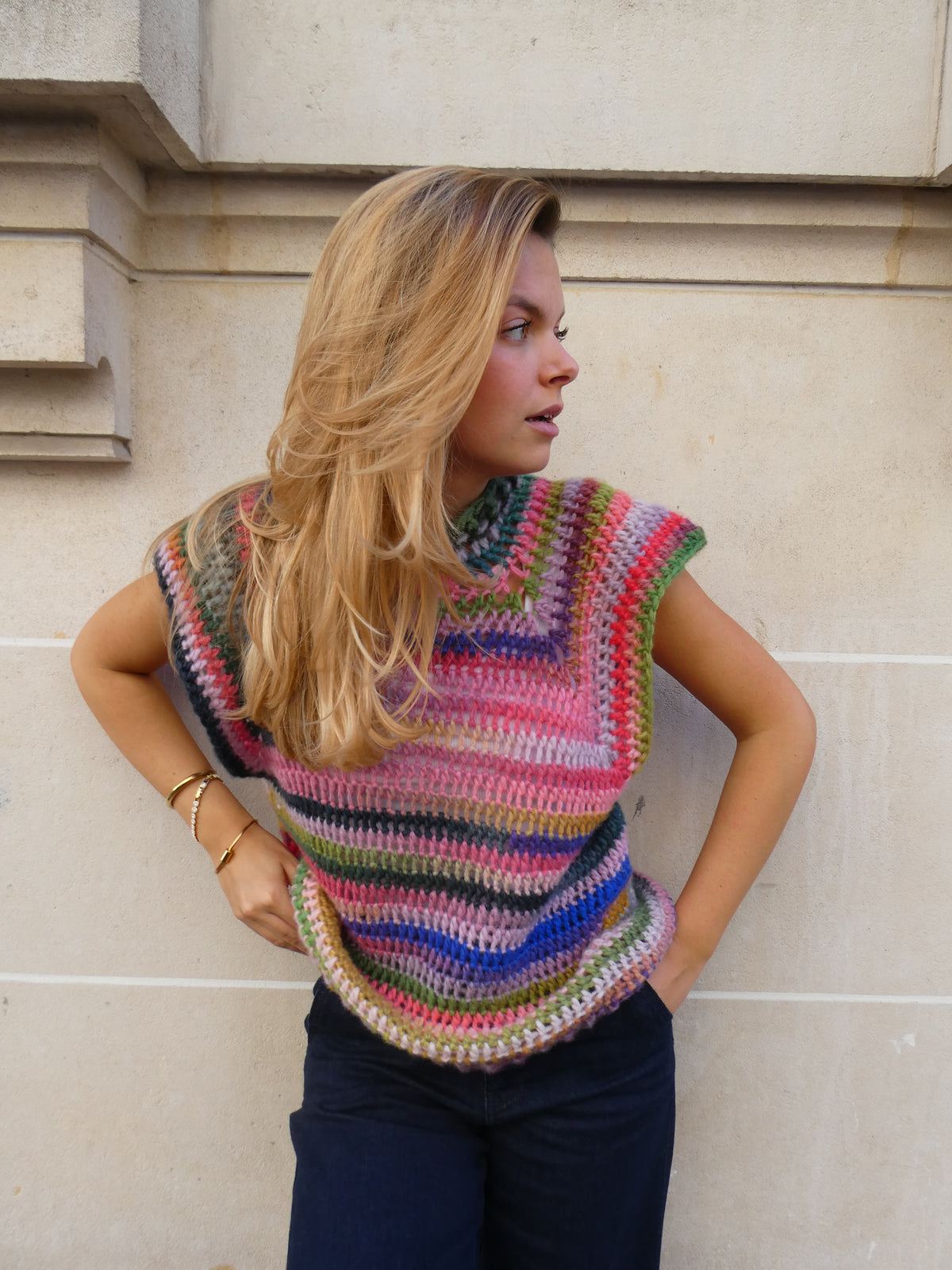 Giuletta – Pull sans manches au crochet