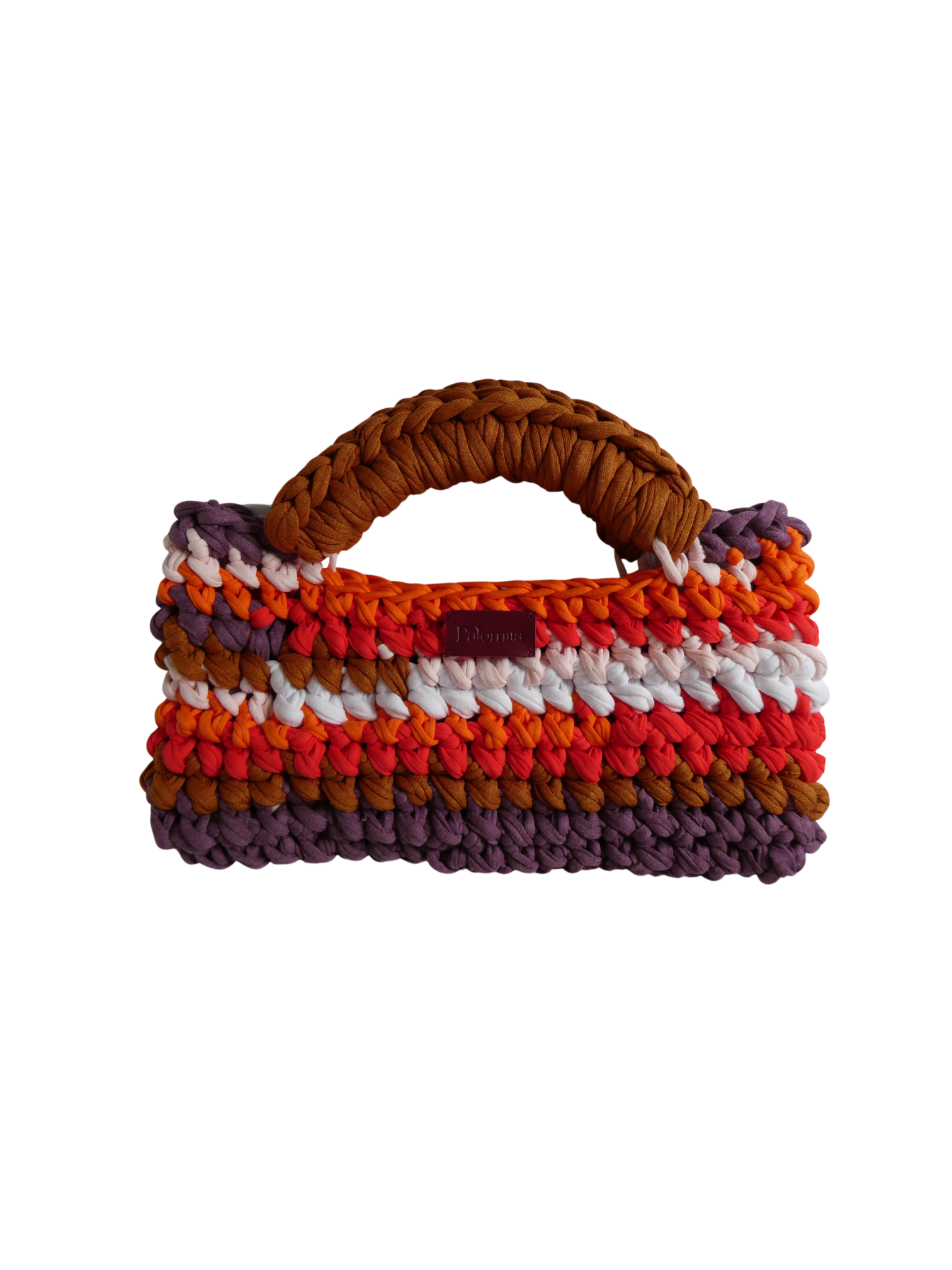 Sac crochet multicolore fait main en tissu recyclé – Collection Grace Palomita