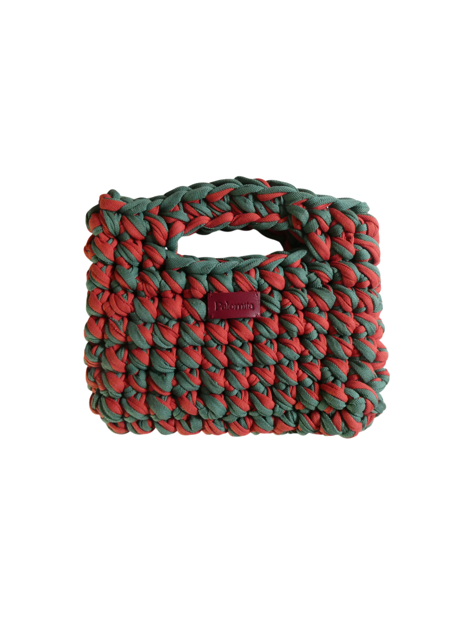 Sac au crochet fait main en tissu recyclé